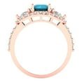 thumbnail image 4 of 2.16 ctw 3 Stone Anniversary Ring for Women | Round Cut Simulated Turquoise | Hyperallergenic Solid 14K Rose Gold, 4 of 5