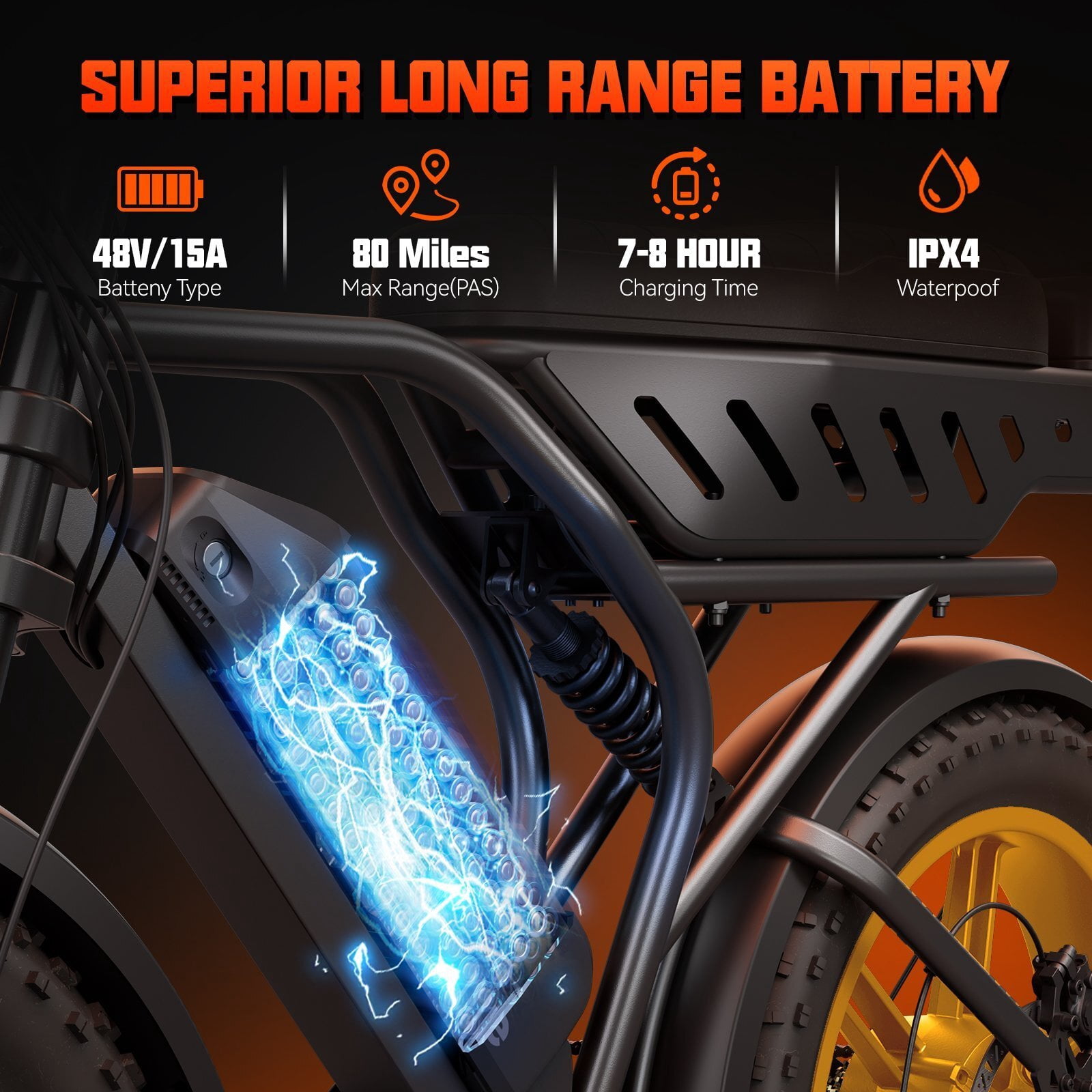 TST Electric Bike for Adults, 48V/15AH Battery, 750W Peak 1500W Motor, 20"x4" Fat Tire, E Mountain Bike, UL2849