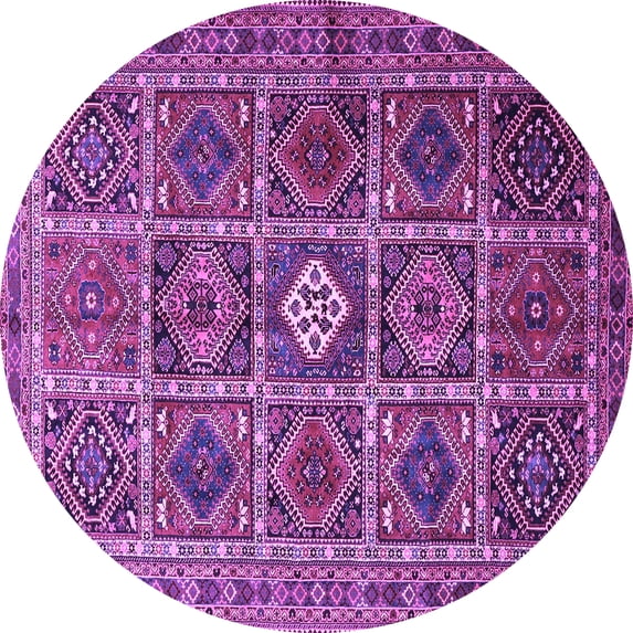 Ahgly Company Indoor Round Persian Purple Traditional Area Rugs, 8' Round
