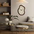 thumbnail image 2 of Vintage Brown Wooden Wall Clocks Battery Operated 16 Inch Unique Farmhouse Wall Clock Irregular Decorative Wall Clock Silent Non-Ticking for Living Room Bathroom Bedroom Kitchen, 2 of 6