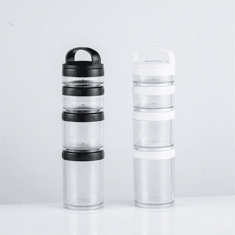 Stackable Snack Containers For Kids And Adult, 4 Stackable Snack Cups For  School And Travel Transparent White High Guality