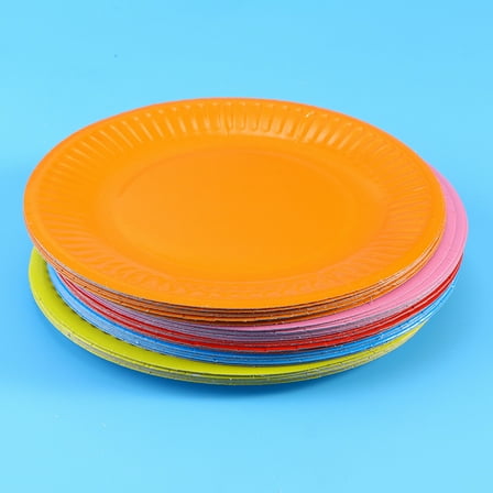 SKISUNO Pink Round Paper Plates 50Pcs For Wedding Party