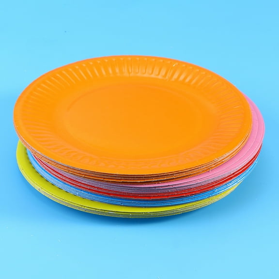 SKISUNO Pink Round Paper Plates 50Pcs For Wedding Party