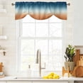thumbnail image 3 of Tie Up Valance Curtain for Kitchen, Orange Blue Gradient Rod Pocket Short Curtains Adjustable Tie-Up Shade Valances, Modern Abstract Art Ombre Window Treatment for Bathroom Living Room Bedroom, 3 of 9