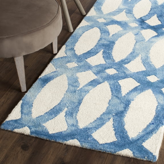 Safavieh Dip Dye Rosanne Distressed Runner Rug, Ivory/Blue, 2'3" x 10'