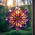 thumbnail image 4 of Dahlia Stained Glass Suncatcher, Lotus Flower Window Hanging, Boho Floral Home Decor, Handmade Ornament, 4 of 4