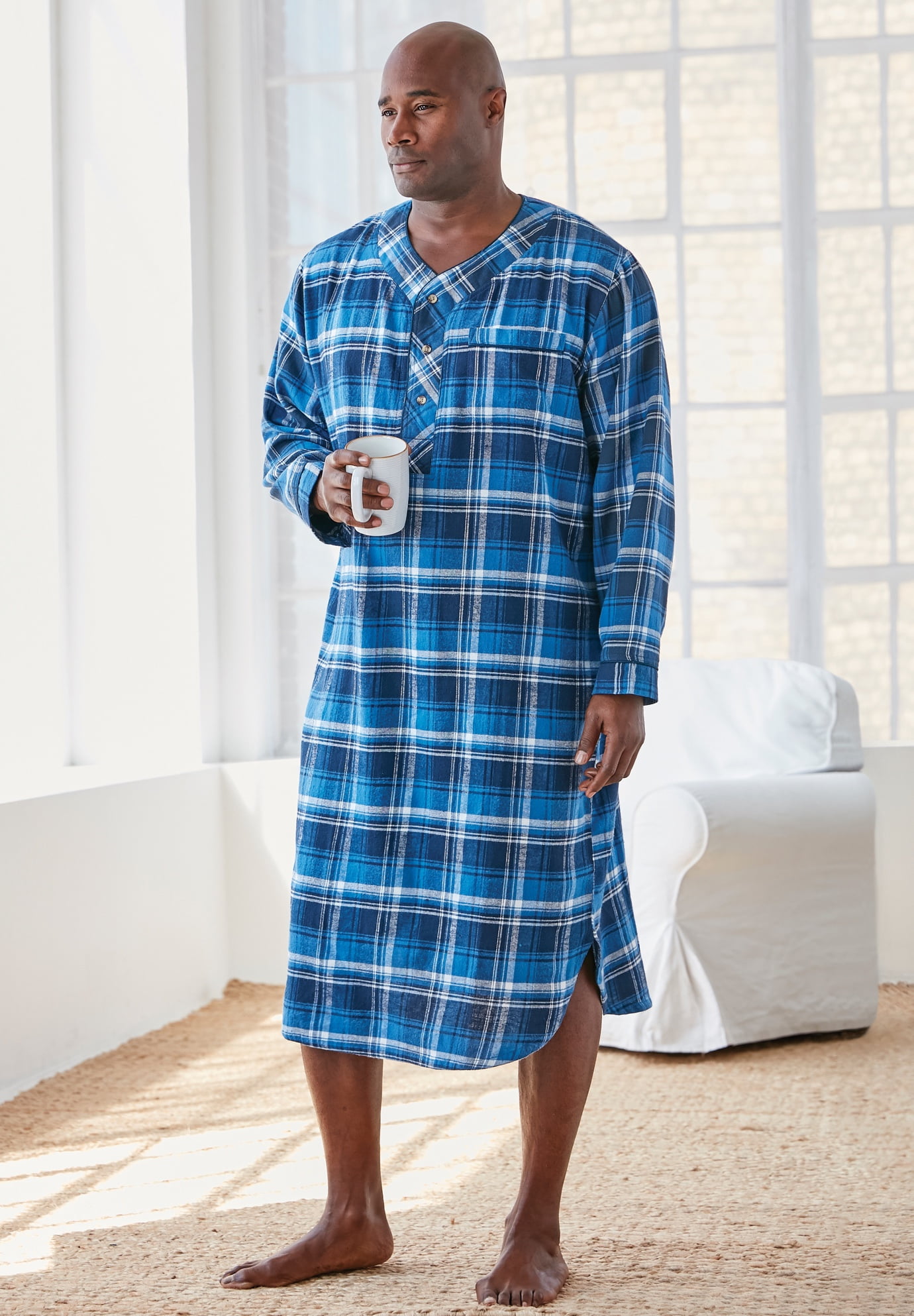 KingSize Mens Big /& Tall Jersey Knit Plaid Pajama Set Pajamas