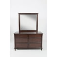 thumbnail image 3 of Benzara Contemporary Style Wooden Framed Mirror-Color:Brown, 3 of 4