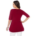 thumbnail image 3 of Jessica London Women's Plus Size Stretch Cotton Peplum Tunic, 3 of 6