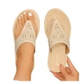 thumbnail image 5 of enyan Flip Flops for Women Womens Arch Support Flip Flops Comfortable Yoga Mat Slip on Summer Beach Walking Thong Cushion Sandals,Beige,Size 7, 5 of 6