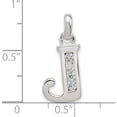 thumbnail image 4 of Sterling Silver White Cz Letter J Initial Pendant Made In Thailand qc6716j, 4 of 5