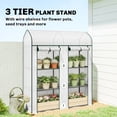 thumbnail image 4 of 3 Tier Mini Greenhouse, Small Portable Greenhouse with 2 Roll-up Doors, 56.3" x 18.1" x 65", White, 4 of 6