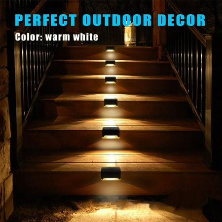 

Ledander Solar Led Deck Lights Wall Lights Outdoor 4 Pack Waterproof Step Lights Great for Stairs Fences Patios and Passages（White Light）