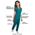 thumbnail image 2 of Womens Medical Scrub Set GT 4FLEX Vneck Top and Pant-Teal-X-Large, 2 of 7