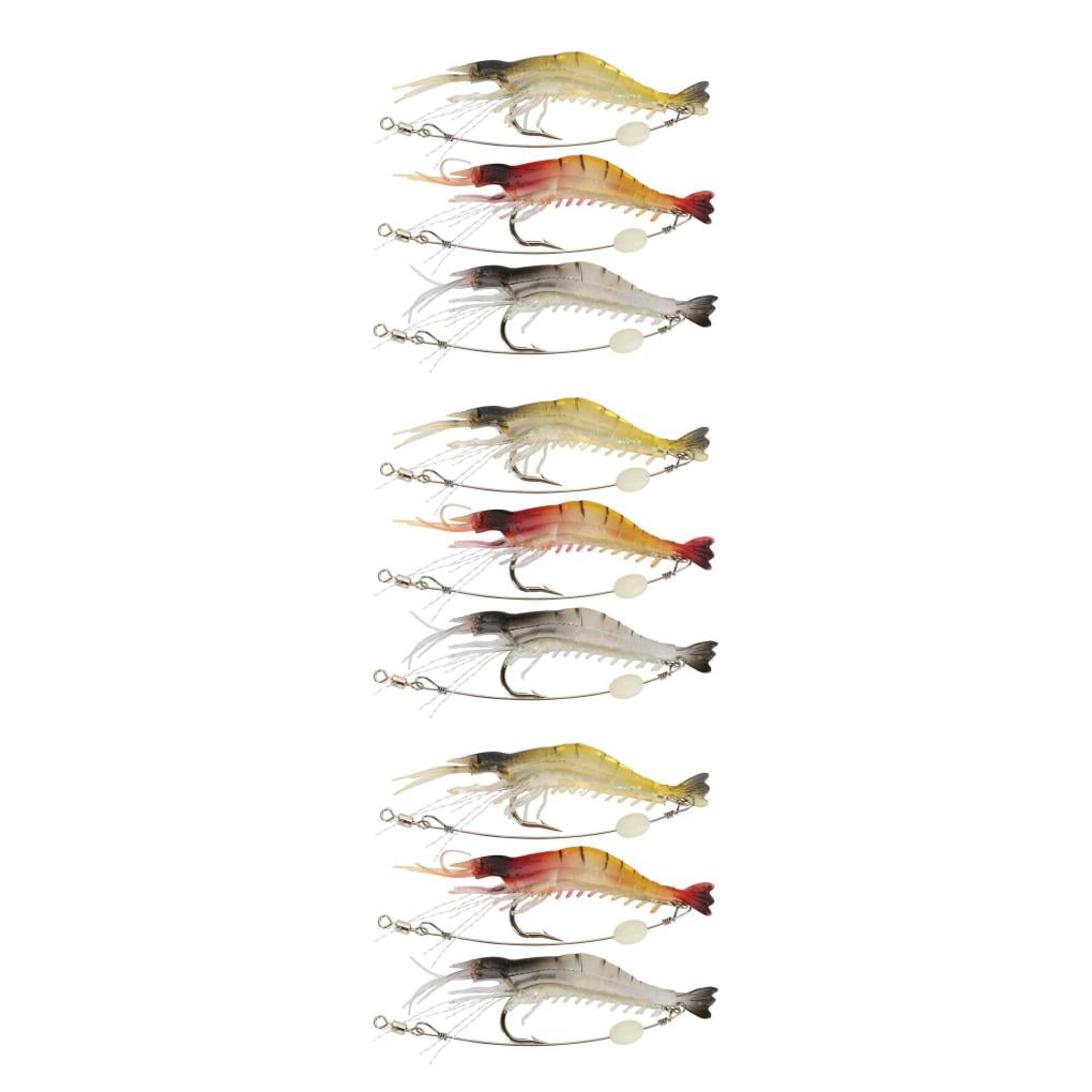 Lot De 10 Leurres Souples Phosphorescents VICASKY – Imitations De Crevettes En ABS, Hameçons Aiguisés – Pour Pêche De Nuit En Mer, Bar, Poisson Noir, Eau Salée
