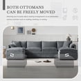 thumbnail image 2 of 136" Chenille Modular Sectional Sofa with Deep and Wide Seat, U-Shaped Cloud Couch Set with Double Cushions, 6 Seat Sofa with Movable Ottoman, Oversized Indoor Furniture (Gray), 2 of 11