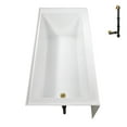thumbnail image 6 of Streamline NAL-5600-BGL 66 in. x 32 in. Acrylic Left-Hand Drain Alcove Bathtub in Glossy White With External Drain in Brushed Gold, 6 of 10