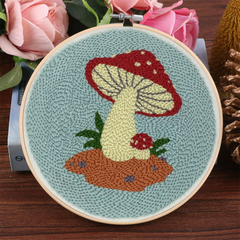 Mushroom Punch Needle Embroidery Kit for Beginners Easy Embroidery DIY  Needlework Wool Work Home Decor Custom Embroidery - AliExpress