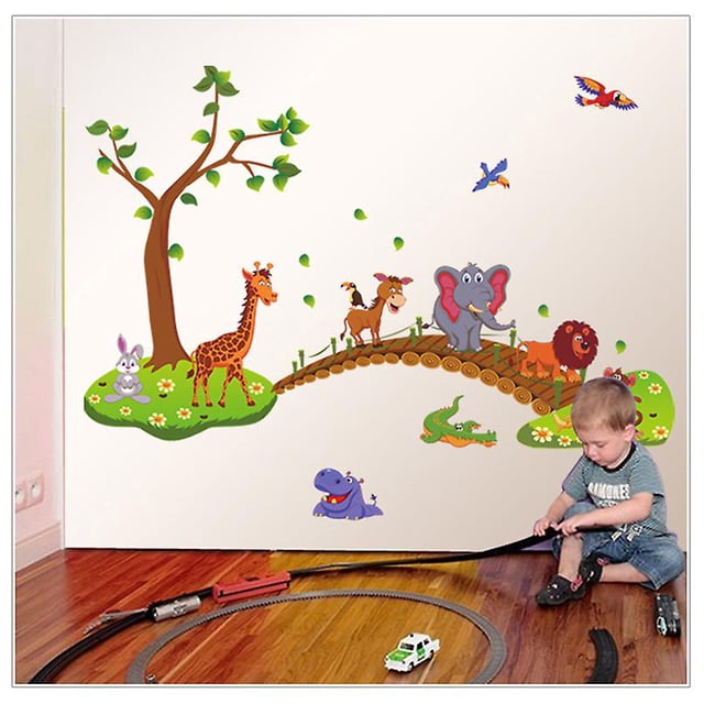 Pegatinas de pared decorativas extraíbles CHAO dibujos de animales para habitación de niños