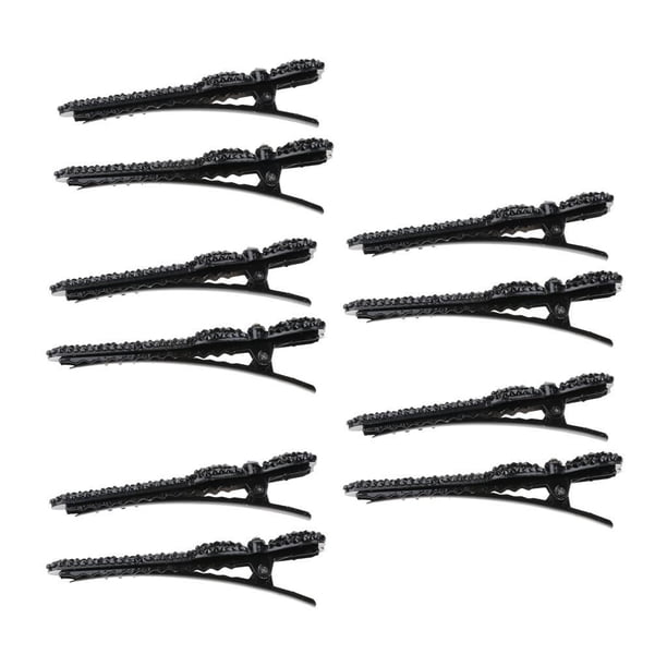 10 Unids Pinza de cabellero Acrílico Negro Clip Horquilla Pasador de Cabello para Mujeres Niñas como se describe