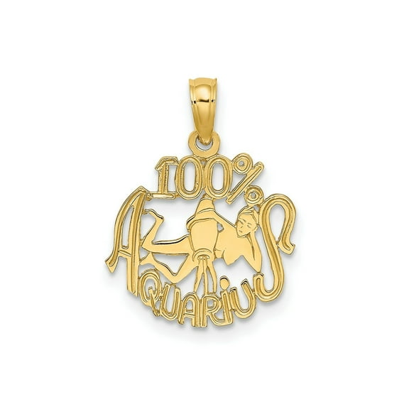FJC Finejewelers 10 kt Yellow Gold 100% AQUARIUS Zodiac Charm 17 x 14 mm