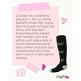 thumbnail image 7 of MeMoi  Glitter Butterfly Cotton Knee High Socks - Girls - Female, 12, Black, 7 of 7