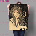 thumbnail image 1 of Póster Artístico Retro de bruja y Luna, cuadro sobre lienzo para pared, decoración para sala de estar sin marco, 1 of 4