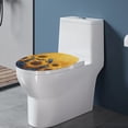 thumbnail image 3 of ZUXONGSY Sunflower Bird Toilet Lid Seat Cover Machine Washable Elongated Toilet Cover with Elastic Band Washroom Toilet Bowl Dust Cover Stain-Resistant Decoration for Washroom, 3 of 6