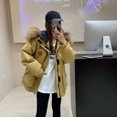 thumbnail image 2 of Parka de plumón para mujer, abrigo de invierno, ropa de abrigo deportiva informal de moda coreana para mujer, chaquetas de plumón cortas gruesas y cálidas con cuello de piel grande, 2 of 4
