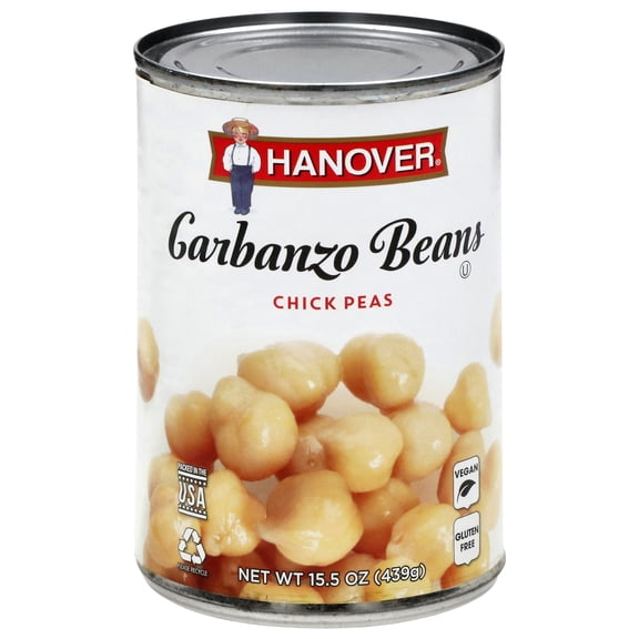 Hanover Garbanzo Beans Chick Peas, 15.5 oz Can – Rich-in-Fiber Garnish for Salads and Everyday Meals