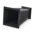 thumbnail image 3 of FCMP Outdoor MOD-WP3000 Wicker-Pattern Resin 24" Tall Indoor/Outdoor Self-Watering Pedestal Taper Planter, Black, 2 Pack, 3 of 12