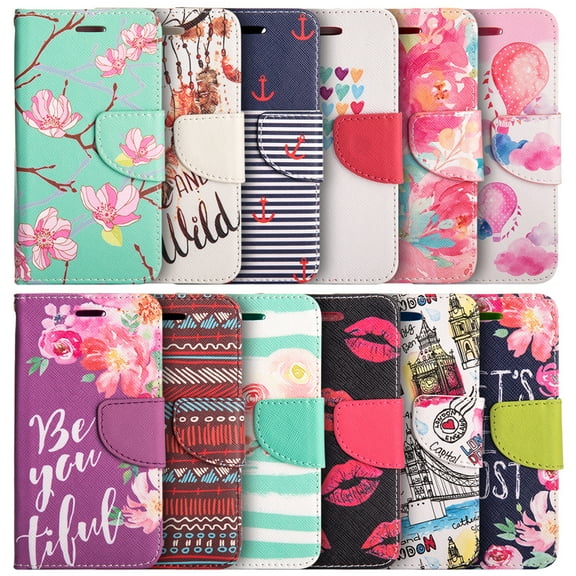 Apple Iphone 7 Trndy Leather Flip Wallet Case - Classic Anchor