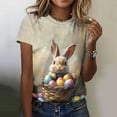 thumbnail image 2 of Youyipin Womens Tops Happy Easter Shirts For Women Easter Bunny T-Shirt Rabbit Graphic Tees Easter Egg Round Neck Short Sleeve Holiday Shirt Tops Spring Outfits For Women 2025, 2 of 4