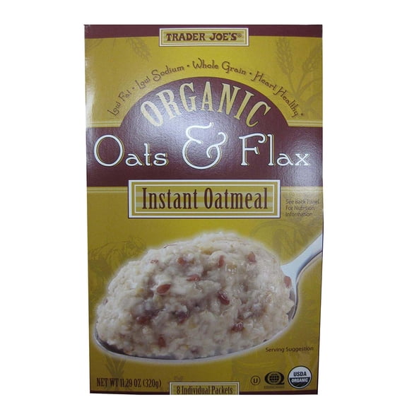 Pack of 1 Trader Joe's Organic Oats and Flax Instant Oatmeal | 11.29 oz