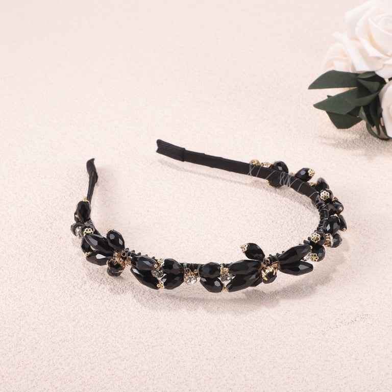 Unique Bargains Rhinestones Headband Black Faux Crystal Hair  display picture 3