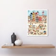 thumbnail image 2 of Day At The Seaside Abstract Folk Art Art Print Framed Poster Wall Decor 12x16 inch, 2 of 5