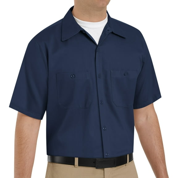 Red Kap Men's Short Sleeve Wrinkle-Resistant Cotton Work Shirt