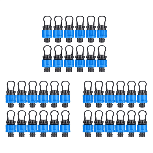 36 Pcs Drip Irrigation Tubing End Cap Plug 1/2 Inch Universal End Cap Fitting, Compatible with 16-17mm Drip Tape Tubing