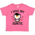 thumbnail image 3 of Inktastic I Love My Auntie with Cute Penguin and Hearts Girls Toddler T-Shirt, 3 of 5