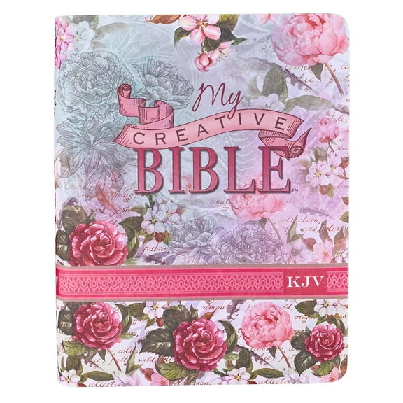 KJV Holy Bible, My Creative Bible, Faux Leather Flexcover - Ribbon Marker, King James Version, Pink Floral (Hardcover)