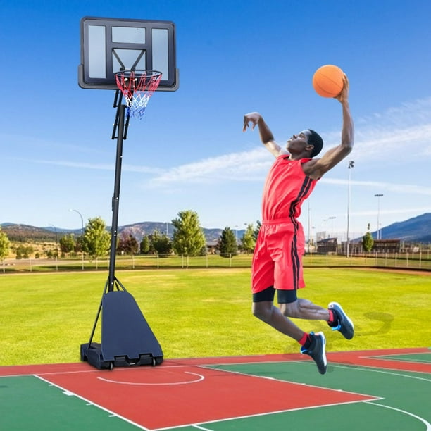 [Big Clear!]Portable Basketball Hoop Goal Height Adjustable 7.510 ft