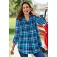 thumbnail image 2 of Woman Within Plus Size Pintucked Flannel Shirt, 2 of 4