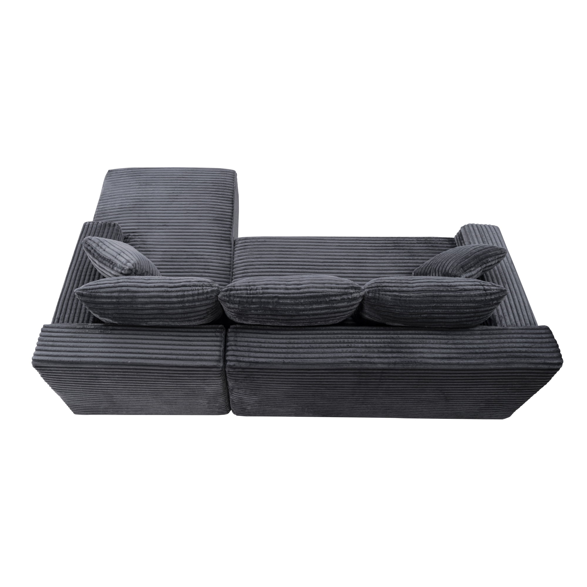 Leumius 106.3" Cloud Modular Sectional Sofa Couch with L-Shape Chaise,Modern Minimalist Upholstered Couches for Living Room Bedroom No Assembly Required Gray-R