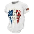 thumbnail image 2 of OOOUM Patriotic T Shirts For Boys Loose Fit Classic Tops Tees 250Th Anniversary Short Sleeve Summer Tops White 10-11 Years, 2 of 5