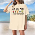 thumbnail image 4 of Funny Womens T Shirts Crew Neck Letter Print Loose Fit Summer T Shirts Fashion Basic Tops for Travel Dating, 4 of 6
