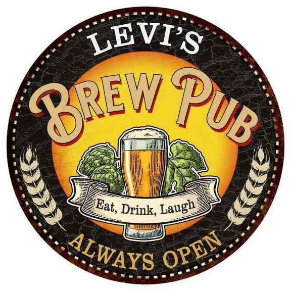 LEVI'S Beer Pub Man Cave Metal Sign Home Wall Decor 14 inch Round 100140025083