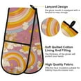thumbnail image 2 of Yayeee Double Oven Mitt Kitchen Heat Resistant Baking 35" x7" Quilted Glove, Purple Retro Rainbow, 2 of 6