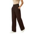 thumbnail image 5 of CQONEPT Women's Wide Leg Pant High Waisted Business Casual Dress Pants High Waisted Pleated Fall Pants with Pocket, 5 of 6