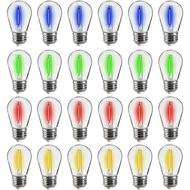 FLSNT LED String Light Bulb S14 1W E26 Base,Waterproof Outdoor Indoor