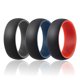 thumbnail image 1 of Anillo de bodas de silicona - Colección Duo estilo cúpula de ROQ para hombres - 3 x 13 mm Gris-Negro, Azul-Negro, Rojo-Negro, 1 of 2